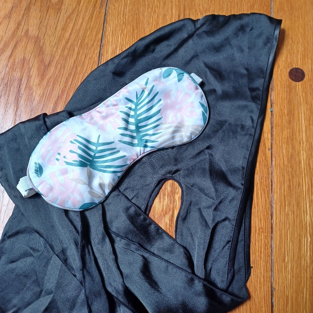 Satin Sleep Set, Hair Wrap and Sleep Mask